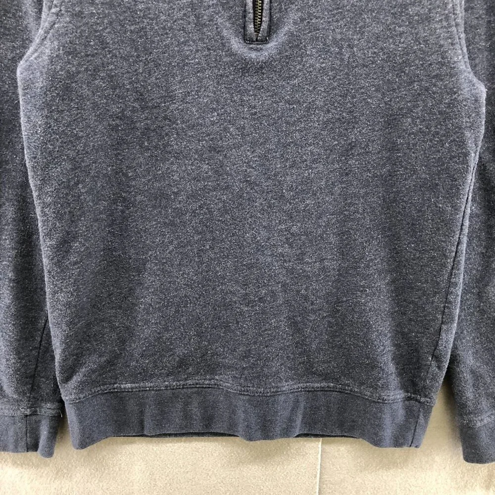 Banana Republic 1/4 Zip Sweatshirt Mens M Navy Blue 100% Cotton Fleece Pullover‎